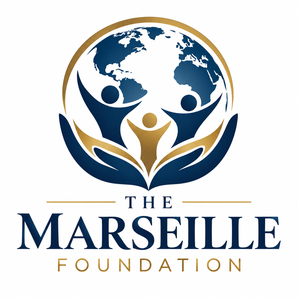 The Marseille Foundation logo in navy and gold.